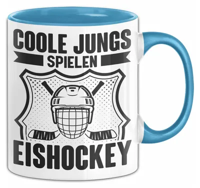 Produktbild von Eishockey Spieler Geschenk Tasse Vintage Ice Hockey Retro Hockey Coole Jungs Spielen Eishockey (Blau)
