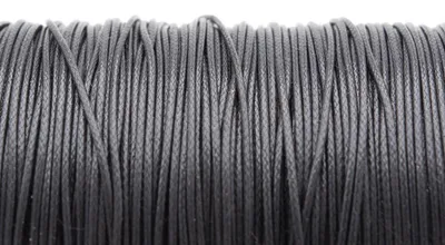 Produktbild von Vintageparts Polyesterkordel gewachst schwarz 0,8 mm 10 Meter