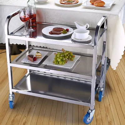 Produktbild von Küchenwagen Servierwagen Transportwagen 3 Etagen 95x55x95cm Küchentrolley