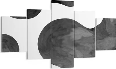 Produktbild von Bild auf Leinwand - Leinwandbild - 5 Teile - Abstraktion Form Figur - 125x70cm - Wand Bild - Wanddeko - Wandbilder - Leinwanddruck - Bilder - Wanddekoration - Leinwand bilder - EA125x70-5134
