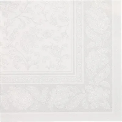 Produktbild von Servietten "ROYAL Collection" 1/4-Falz 40 cm x 40 cm weiss "Ornaments"