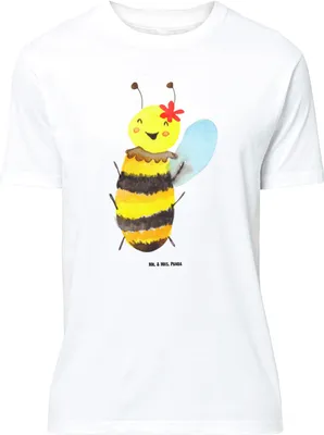 Produktbild von Mr. & Mrs. Panda T-Shirt Biene Happy - Weiß - Geschenk, Lustiges, mit Spruch, Tshirt, Shirt, Oversize