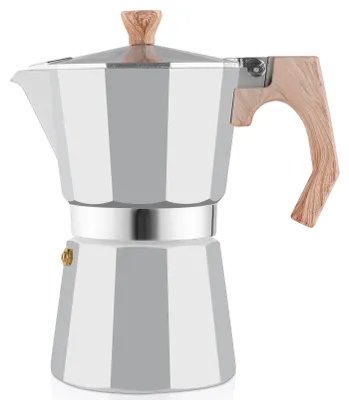 Espressokanne Moka 6 Tassen 300 ml Aluminium Silber