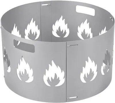 Produktbild von Feuerfangnetz, silberfarbenes Brandschutznetz für Kaminofen, mit Griff, verstellbar von 70 bis 75 cm Durchmesser