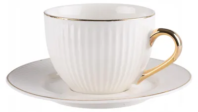 Zdjęcie produktu dla Komplet Filiżanka Porcelanowa Ze Spodkiem Aurora 250Ml Do Picia Kawy Aurora