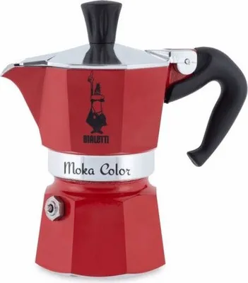 Obrázek produktu pro Bialetti Moka Express, Moka konvička, Červená, Hliník, 3 hrnků, CE, 1 kusů