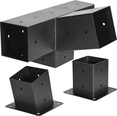 Immagine prodotto di Kit staffa per pergola 4x4 pollici Staffe interne inclinate a 4 vie 3,5x3,5 Fai da te Pali