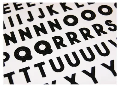 Image de 92 autocollants - Alphabet et chiffres - Noir