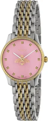 Produktbild von Gucci Damenuhr YA1265030 Edelstahl teilverg. m. rosa ZB