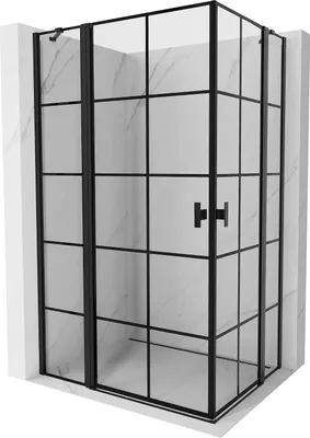 Obrázek produktu pro Mexen Mist Duo sprchový kout s otočnými dveřmi 85 x 70 cm, černá mřížka, černý - 8A4-085L-070P-70-77