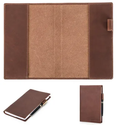Leder-Notizbuchcover B5, Vintage, nachfüllbar, Echtes Leder