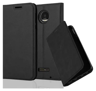 Immagine prodotto di Cadorabo Custodia per Motorola MOTO Z PLAY Custodia protettiva in nero Custodia per cellulare Custodia Cover Chiusura magnetica