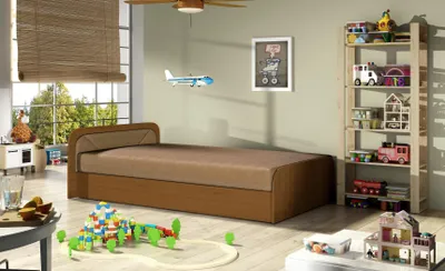 Immagine prodotto di Letto moderno per bambini Letti tessili Letto in legno Divano letto Camera dei bambini Nuovo