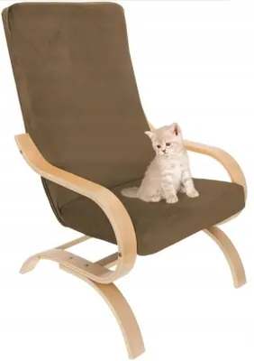 Produktbild von Sesselbezug Stretch - Husse für Schwingsessel - Braun - Samt - Passend für Poäng Sessel