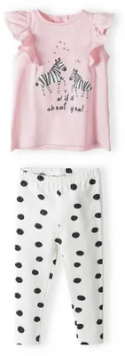 Minoti Set mit Leggings Hellrosa für Mädchen, Vorderansicht