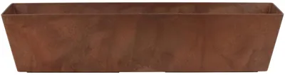 Produktbild von Blumentopf/pflanzkubel Balkonpflanzer aus recyceltem Kunststoff terra braun D74 x 17 und H17 cm
