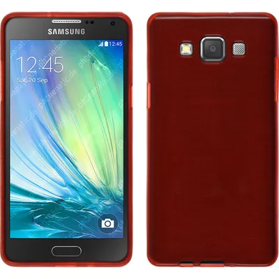 Produktbild von PhoneNatic Case kompatibel mit Samsung Galaxy A5 (A500) - rot Silikon Hülle brushed + 2 Schutzfolien