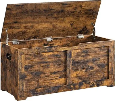 Obrázek produktu pro Hnědá lavice s úložným prostorem 40 x 100 x 46 cm