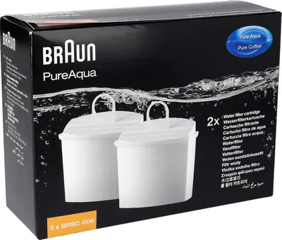 The image shows the packaging of Braun water filter cartridges.