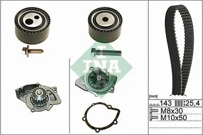 Produktbild von INA 530 0447 30 Zahnriemensatz + Wasserpumpe für CITROËN JUMPER Kasten (244) passend für PEUGEOT BOXER Kasten (244) BOXER Bus (244, Z)