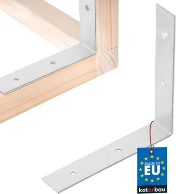 Obrázek produktu pro KOTARBAU® úhelník 100x100x20mm pozinkovaná ocel stříbrná těžký úhelník spojka nábytku úhelník úhelník plech spojka dřevo police úhelník kov pozinkovaný stabilní odolný ocelový úhelník