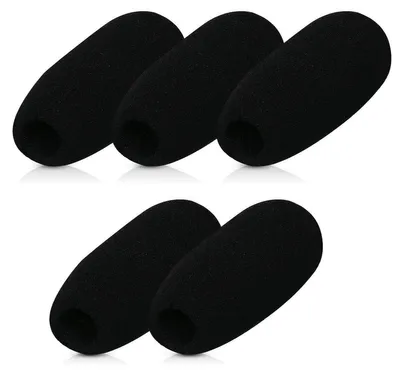 Immagine prodotto di Schiuma antivento per microfono - Schiuma - Nero - 4,8 x 2,4 x 1,2 cm - Set da 5 pezzi