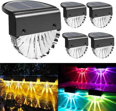 Produktbild von AKKEE Garten Solarleuchten, 4 Stück, Wasserdicht, LED Warmweiß & Farbwechsel, Muschelmuster, Schwarz, ABS/Acryl, 8,9x8,1x5,8 cm, mit Dämmerungssensor