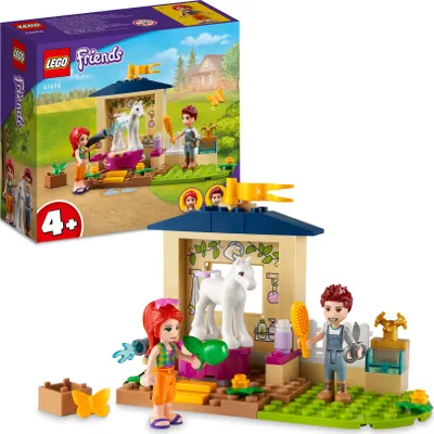 Produktbild von LEGO 41696 Friends Ponypflege, Pferdestall mit Pferd-Figur und Mia Mini-Puppe