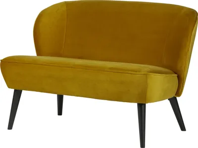 Produktbild von WOOOD Sara 2-Sitzer-Sofa aus Samt-Stoff, Gelb