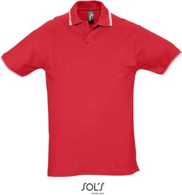 Produktbild von SOLs 11365 | Herren Contrast-Poloshirt Practice - Farbe: Red/White - Größe: S