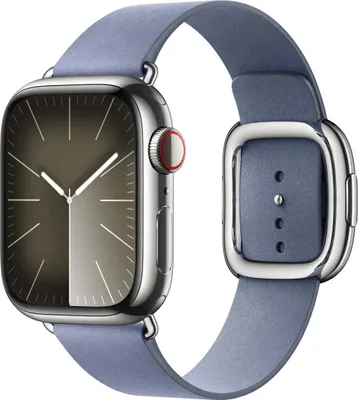 Image de Apple Modern Buckle FineWoven pour l'Apple Watch Series 1 à 9 / SE (38/40/41 mm) | Series 10 / 11 (42 mm) - Taille S - Bleu Lavande