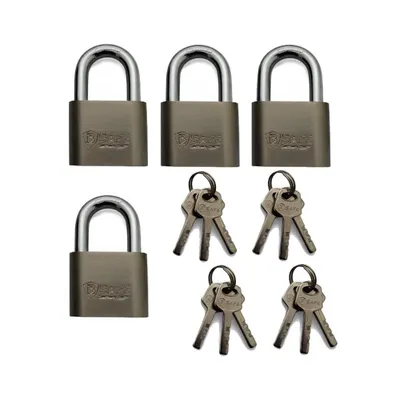 Produktbild von Vorhängeschloss Schloss Hängeschloss - Hochwertiges Schloss - gleichschließend 4er set 50mm kurzer Bügel