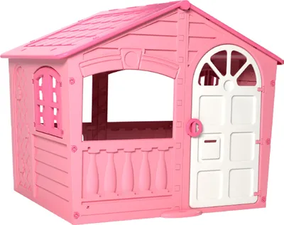 Produktbild von Spielhaus BARBE À PAPA rose, 2 Türen, 2 Fenster, UV-beständig, 140x111x115 cm