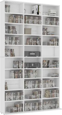 Produktbild von "SALE 2026"CD- & DVD-Regale - Weiß CD-Schrank Weiß 102x16x177,5cm Holzwerkstoff Stabli Möbel3362902