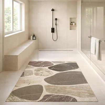Produktbild von Antirutschmatte Dusche 50x80 cm PVC rutschfest mit Ablaufloch für Nassbereiche