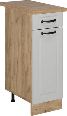 Produktbild von Küchenunterschrank Vicco R-Line Weiß Landhaus 30 cm , AP Eiche, Model 54152