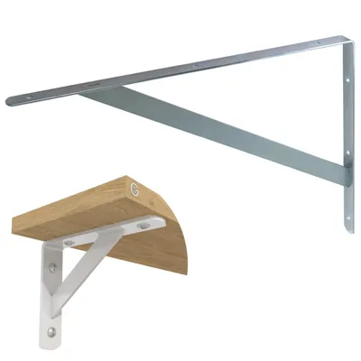 Produktbild von Regalträger 500 x 330 mm Weiß Verzinkt Wandkonsole Metall Schwerlastkonsole 1 Stück