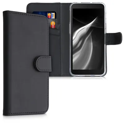 Produktbild von kwmobile Hülle kompatibel mit Samsung Galaxy Xcover 5 - Kunstleder Handyhülle mit Kartenfächern - in Schwarz