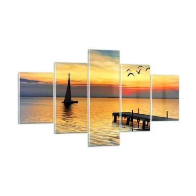 Produktbild von Bilder auf glas - Strand landschaft wasser brücke - 125x70cm - Glasbilder - Wandbilder - Kunstdruck - zum Aufhängen bereit - Wanddekoration aus Glas - Glas Bilder - Wandbild auf Glas - GEA125x70-2535