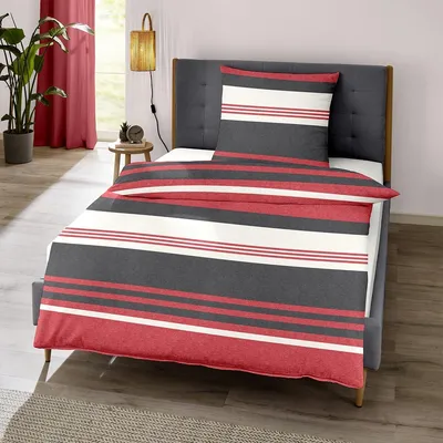Produktbild von Traumschlaf Melange Flanell Bettwäsche Locarno 200x200 cm + 2x 80x80 cm