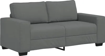 Image de vidaXL Canapé 2 places gris foncé 180x77x82 cm Tissu