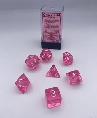 Produktbild von Chessex - Translucent - 7-Die Set - Pink/White