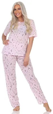Produktbild von Damen Pyjama zweiteiliger Schlafanzug Pyjama-Set, Rosa/XL/42