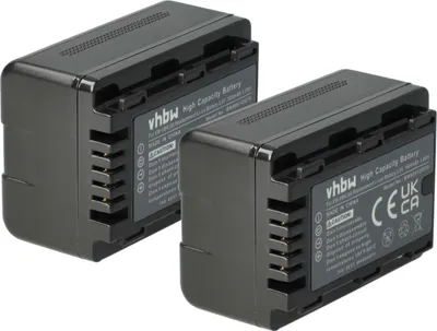 Produktbild von vhbw 2x Akku kompatibel mit Panasonic HC-W858, HC-V707, HC-V707EG-K, HC-V707EG-S, HC-W878 Videokamera Camcorder (1600 mAh, 3,6 V, Li-Ion) + Infochip