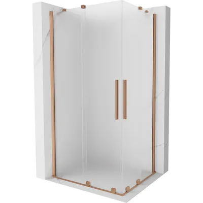 Produktbild von Mexen Velar Duschkabine 90x80 cm, Mattglas, Kupfer gebürstet