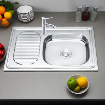 Immagine prodotto di 75CM cucina lavello in acciaio inox + ripiano a destra Lavello da incasso Lavello da cucina Unità di lavaggio