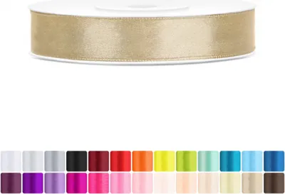 Produktbild von Satinband 12mm Gold - 25 Meter Rolle Geschenk- & Schleifenband