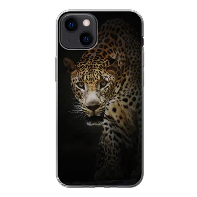Produktbild von MuchoWow® Handyhülle Schutzhülle Hülle für iPhone 13 Leopard - Wilde Tiere - Licht Silikon Softcase Handy Hülle - Karteninhaber