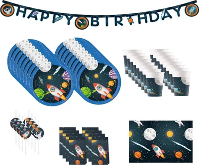 Produktbild von 50-tlg. Rakete Weltraum Party Set für Kindergeburtstag
