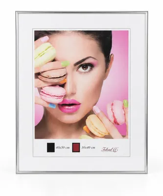 Produktbild von Photo Style Kunststoff Bilderrahmen Fotorahmen Wanddeko Collage Foto Poster - Farbe: Silber | Format: 40x50